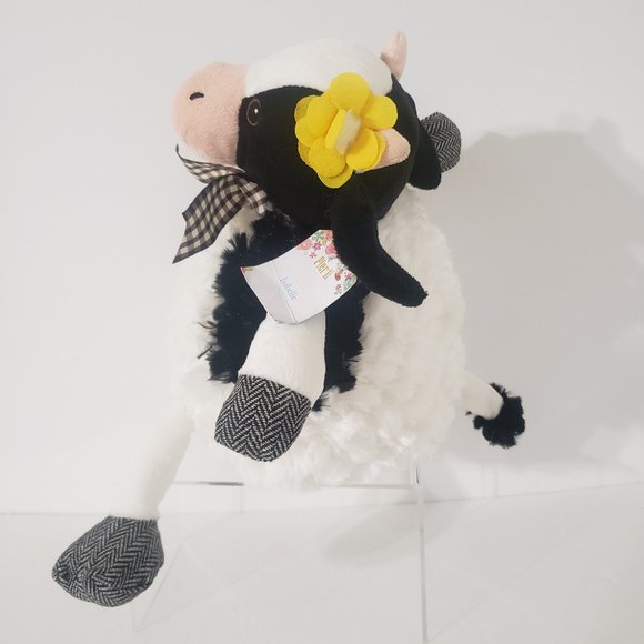 Pier 1 Stuffed Spotted White Black Cow 12.5" Name Isabelle - Picture 4 of 8